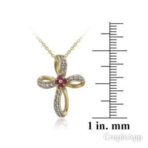 Unbranded Jewelry - Gold Over Silver Diamond Accent & Ruby Cross. Unbranded Jewelry - Gold Over Silver Diamond Accent & Ruby Cross.